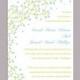 DIY Wedding Invitation Template Editable Text Word File Download Printable Green Invitation Leaf Wedding Invitation Blue Invitations
