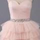 UK A-line Tulle Sweetheart Short/Mini Tiered Prom Dresses