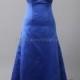 UK A-line Satin Strapless Floor-length Ruched Bridesmaid Dresses