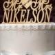 Personalized Mr and Mrs Custom Wedding Cake Topper with your last name and event day, cake topper - Wedding Cake Topper rustic - decorations