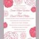 DIY Wedding Invitation Template Editable Word File Instant Download Printable Flower Invitation Rose Wedding Invitation Pink Invitations