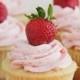 Vanilla Cupcakes With Fresh Strawberry Buttercream