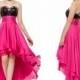 New Arrival 2016 Prom Dresses Fuchsia Chiffon Sleeveless High Low Sequins Sweetheart Cheap Homecoming Party Ball Gowns Custom A-Line Online with $87.08/Piece on Hjklp88's Store 