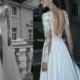 2014 Sexy Deep V-Neck V-back Backless Berta Long Sleeve Wedding Dresses Daring Slit at Side of Leg A-Line Floor Length Applique Bridal Gowns Online with $88.19/Piece on New-open201088's Store 