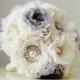 Fabric Wedding Bouquet, Handmade Fabric Bridal Bouquet,  Vintage Wedding  Bouquet, Brooch Bouquet - New