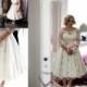 Amzing 2016 Short Sheer Wedding Dresses Illusion Spring Scoop Half Sleeve A Line Full Applique Litter Bridal Ball Gowns Dress Wedding Style Online with $105.92/Piece on Hjklp88's Store 
