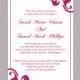 DIY Wedding Invitation Template Editable Word File Instant Download Printable Invitation Mauve Wedding Invitation Hot Pink Invitation