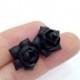 Black Gardenia Earrings Stud - Black Gardenia , Black Flower Earrings Womens Fashion Accessories,Wedding,Bridesmaids