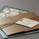Modern Floral Silhouette Wedding Invitation Shown In Green, Brown, And Cream, Build-Your-Invite Collection - DEPOSIT