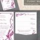 Pocket Wedding Invitation Template Set DIY Download EDITABLE Text Word File Eggplant Invitation Mauve Invitation Printable Floral Invites