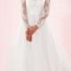modest illusion lace bateau neck full tulle princess ball gown wedding dress