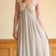 Gray Bohemian Backless Wedding Dress In Silk Chiffon With Lace Detail - Everlasting Gown