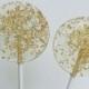 Gold Wedding Favors, Hard Candy Lollipops, Gold Candy, Baby Shower Favors, Gold Favors, Sweet Caroline Confections--Set Of Six