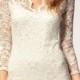 White Vintage Lace Fitted Dress - Sheinside.com