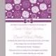 DIY Wedding Invitation Template Editable Word File Instant Download Printable Purple Wedding Invitation Floral Rose Wedding Invitation