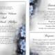 DIY Wedding Invitation Template Set Editable Word File Instant Download Elegant Printable Invitation Blue Invitation flower invitation