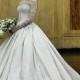 Vintage High Neck 2016 Wedding Dresses Long Sleeve Applique Taffeta A-Line Church Bridal Dresses Ball Gowns Court Train Winter Fall Online with $137.07/Piece on Hjklp88's Store 