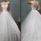 Exquisite Sheer Lace Amelia Sposa Wedding Dresses 2016 Crew Neck Sleeveless Applique Bridal Dresses Ball Gowns Chapel Train Covered Button Online with $130.4/Piece on Hjklp88's Store 