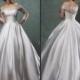Newest Long Sleeve Illusion Wedding Dresses 2016 Amelia Sposa Bateau Neck Satin A-Line Stunning Custom Vestido De Novia Bridal Gowns Ball Online with $132.18/Piece on Hjklp88's Store 