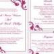 DIY Wedding Invitation Template Set Editable Word File Instant Download Printable Invitation Fuchsia Wedding Invitation Hot Pink Invitation