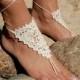 Crochet Barefoot Sandals, Crochet Beach Wedding Shoes, Anklet, Wedding Accessories, Nude Shoes, Yoga socks, Foot Jewelry