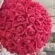 9" Fuschia Kissing Ball Foam Flowers Pomanders For Wedding Centerpieces Decor Bridal Shower Fuschia Flower Ball