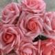 72 pcs Artificial Flowers Coral Pink Wedding Flowers Supplies Fake Foam Roses Floral Wedding Decor Bridal Bouquet Flowers