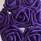 100 pcs Dark Purple Wedding Flowers Artificial Foam Roses Diameter 3" For Bridal Bouquet Table Centerpiece