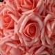 100 pcs Coral Rose Heads Life Like Flowers For Flower Kissing Balls Wedding Ceremony Decor Table Centerpieces