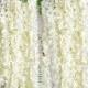 5pcs 70" White Wisteria Garland For Outdoor Wedding Ceremony Decor Silk Wisteria Vine Wedding Arch Floral Decor