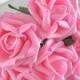 72 pcs Bright Warm Pink Artificial Flower Supplies Fake Foam Roses Wedding Flowers For Wedding Centerpiece Decor