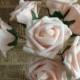20 pcs Artificial Wedding Flowers Light Champagne Real Touch Foam Roses For Bridal Bouquet Wedding Table Centerpiece