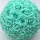 100pcs Light Teal Green Silk Roses Flowers Fake Roses For Pomander Kissing Balls Floral Wedding Decor