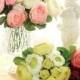 Set Of 5 Peony Bouquet Artificial Silk Peonies For Brides Bridesmaids Bridal Bouquet Width22cm