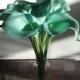 10pcs Teal Calla Lily wedding flowers For Bridal Bouquet Latex Mini Calla Lilies For Wedding Arrangement Flowers