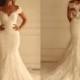 Exquisite Mermaid Lace Church Wedding Dresses 2015 Off The Shoulder Tulle Applique Ivory Bridal Dresses Gowns Chapel Train Hollow Back Online with $126.39/Piece on Hjklp88's Store 