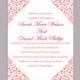 DIY Wedding Invitation Template Editable Word File Instant Download Printable Invitation Red Invitation Elegant Invitation Flower invitation