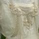 Rich Edwardian Training Wedding Gown W Rosettes & Beads