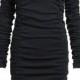 Black Long Sleeve Pleated Bodycon Dress -SheIn(Sheinside)