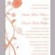 DIY Wedding Invitation Template Editable Word File Instant Download Elegant Printable Invitation Orange Wedding Invitation Flower Invitation