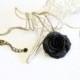 Necklace - Black rose Pendant, Rose Charm, Bridesmaid Necklace, Flower Girl Jewelry, Black rose Bridesmaid Jewelry, Black Wedding Jewelry