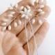 White Pearls hair, Bridal hair accessories, Bridal hair piece, Bridal hair pin, Bridal hair accessories Swarovski Pearls