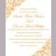 DIY Wedding Invitation Template Editable Word File Instant Download Elegant Printable Invitation Orange Wedding Invitation Floral Invitation