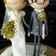 Wedding Cake Topper With Custom Wedding Dress - Custom Keepsake By MilkTea