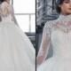 2016 Newest Winter Fall Wedding Dresses A-Line High Neck Long Sleeve Sheer Applique Tulle Bridal Ball Gowns Chapel Train Custom Made Online with $137.07/Piece on Hjklp88's Store 