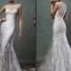 Stunning Mermaid Spring 2016 Amelia Sposa Lace Trumpet Wedding Dresses V-Neck Applique Bridal Gowns Dress Sweep Train Zip Back Custom Made Online with $127.28/Piece on Hjklp88's Store 
