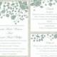 DIY Wedding Invitation Template Set Editable Word File Instant Download Printable Invitation Green Wedding Invitations Flower Invitation