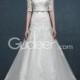 A Line Vintage Off the Shoulder Half Sleeves Lace Wedding Dress