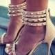 Appealing Suede Rivets Ankle Strap Dress Sandals