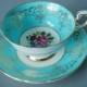 Vintage Turquoise Teacup And Saucer By Paragon